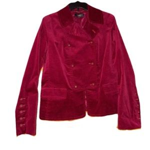 Women's Red Velvet Military Style Jacket 16 Grandma Cosplay Nutcracker